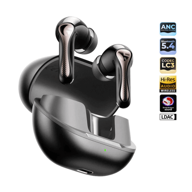 Soundpeats Écouteurs sans fil Air5 Pro - Bluetooth 5.4 - 37 heures d'autonomie - codec LDAC, ENC - 6 Micrpphones son stéréo - Black
