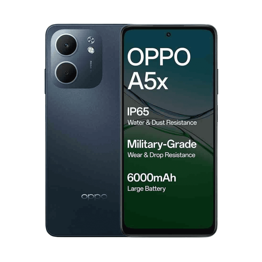 Oppo A5x 6.67" (128 Go / 4 Go) IPS LCD 120Hz - Snapdragon 6s 4G Gen 1 - 6000mAh/45W - IP65 - Black Blue