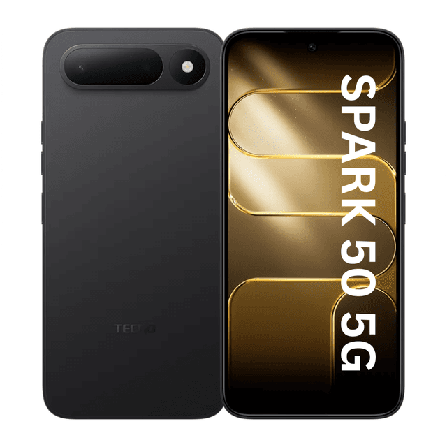 Tecno Spark 50 5G+ NFC - 6,7'' (128Go / RAM 6GB jusqu'à 12 Go) Mediatek Dimensity 6400 5G+ (6 nm) - 6500MAh/45W - INK Black
