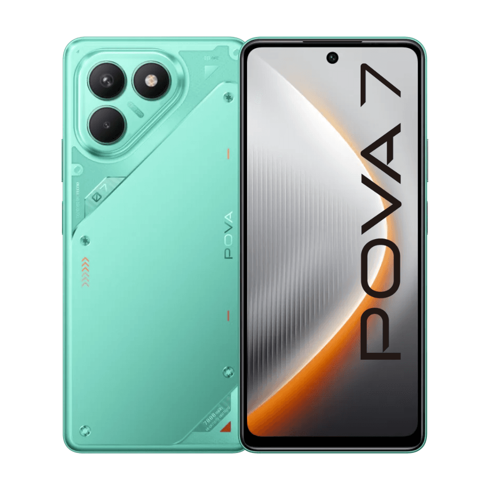 Tecno Pova 7 4G 6.7" (256GB / 8GB jusqu'à 16Go ) - 7000mAh/45W - 108MP - IPS LCD 120Hz FHD+ - Neon Cyan