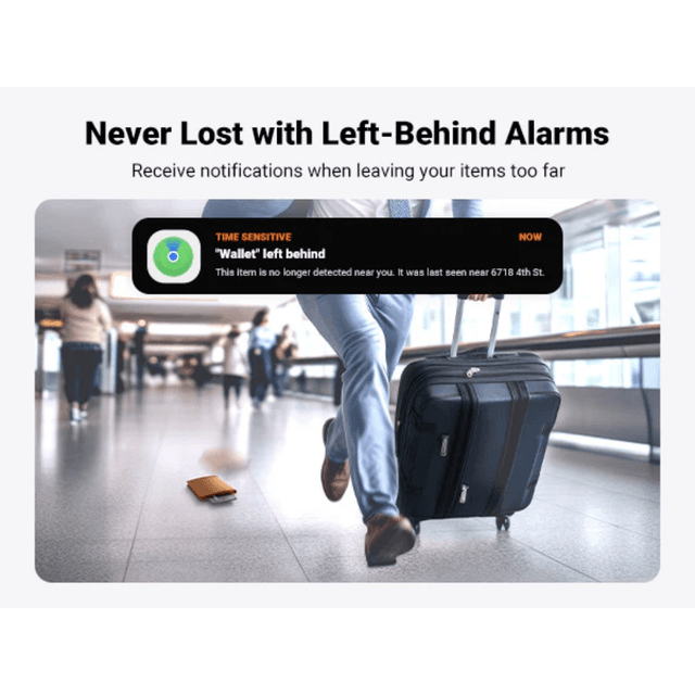 Ugreen Finder Slim 3 Ultra-thin 1.7mm Slim Tracker, wirelessly rechargeable, compatible with Apple Find My (iOS only), IP68 waterproof, 100dB alarm, 1-year battery life – صورة 5 من 7