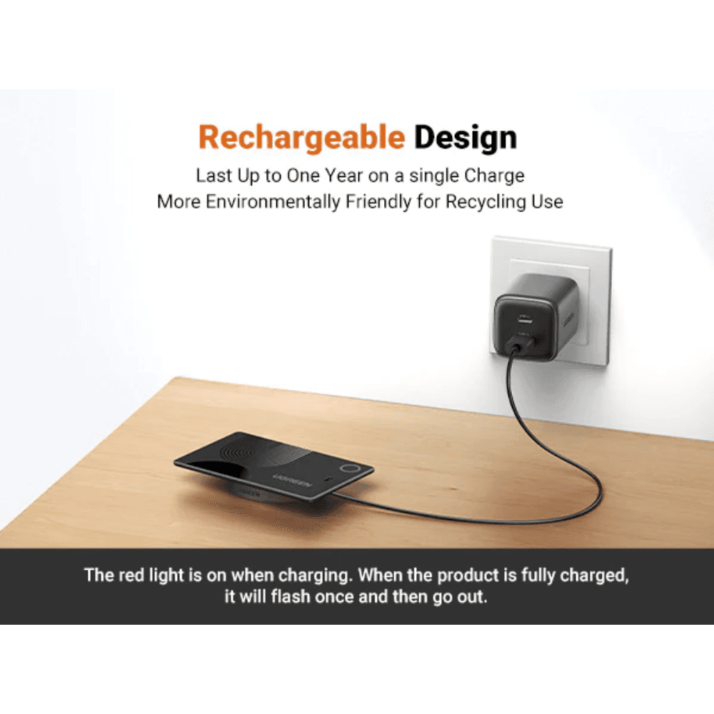 Ugreen Finder Slim 3 Ultra-thin 1.7mm Slim Tracker, wirelessly rechargeable, compatible with Apple Find My (iOS only), IP68 waterproof, 100dB alarm, 1-year battery life – صورة 3 من 7