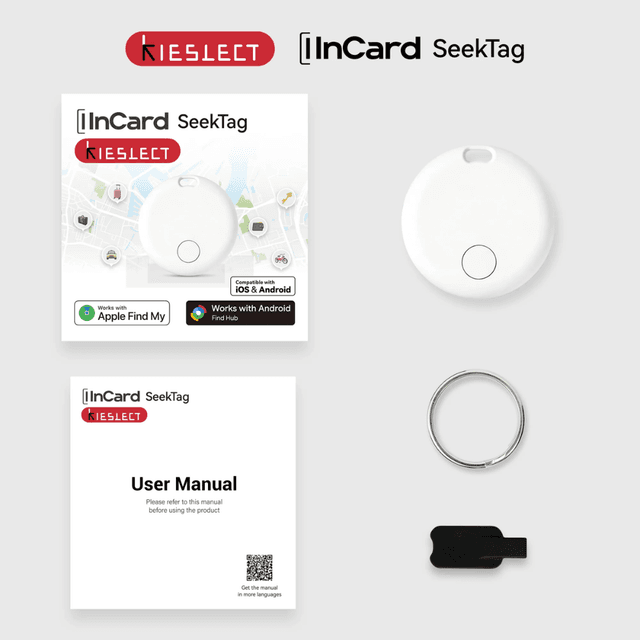 Kieslect Incard SeekTag Compatible Apple Find My & Google Find Hub, étanche IP67, longue autonomie et sans frais d’abonnement. – image 3 of 3