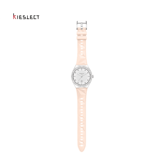 Kieslect Pura 3 Ultra-thin elegance, AMOLED AOD display, Bluetooth calling, and 111+ sports modes - Silver / Strap Pink Silicone – صورة 3 من 3