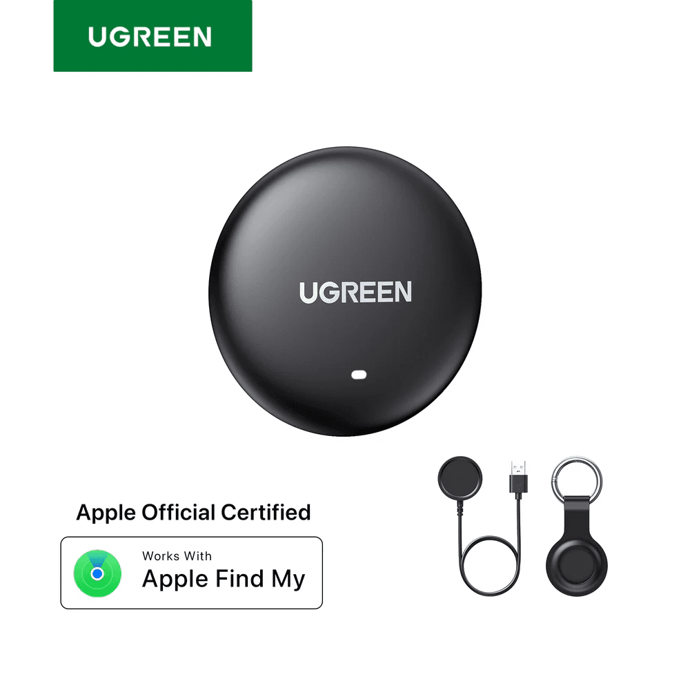 UGREEN Finder Mini 2 WIRELESS PACK-1 Tracker Bluetooth compact certifié Apple Find My (iOS uniquement), recharge sans fil, autonomie 1 an