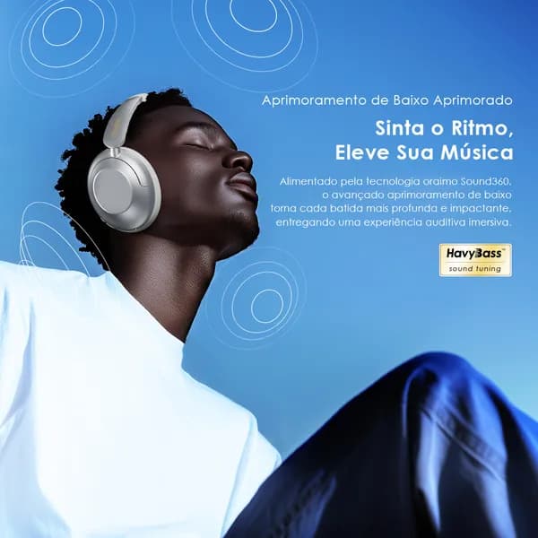 Oraimo BoomPop Pro Wireless Headphones Playtime: >82 hours (ANC Off), >53 hours (ANC On) - Light Gold – image 3 of 4