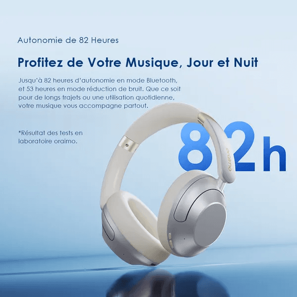 Oraimo BoomPop Pro Wireless Headphones Playtime: >82 hours (ANC Off), >53 hours (ANC On) - Light Gold – image 2 of 4