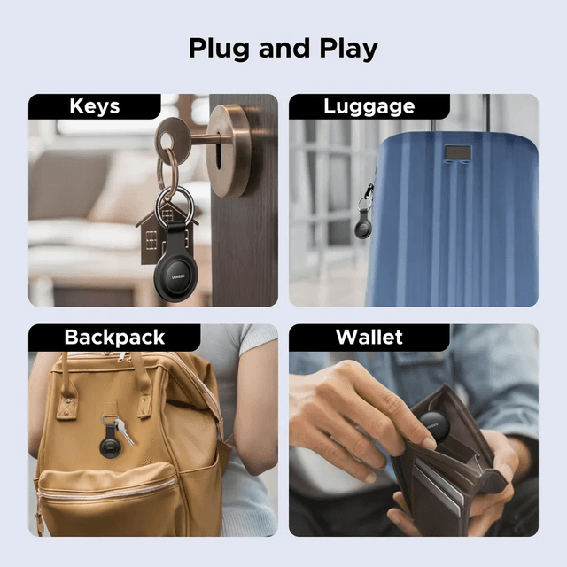 UGREEN Finder Mini 2 WIRELESS PACK-2 - Lot de 2 Tracker Bluetooth compact certifié Apple Find My (iOS uniquement), recharge sans fil, autonomie 1 an – image 4 sur 6