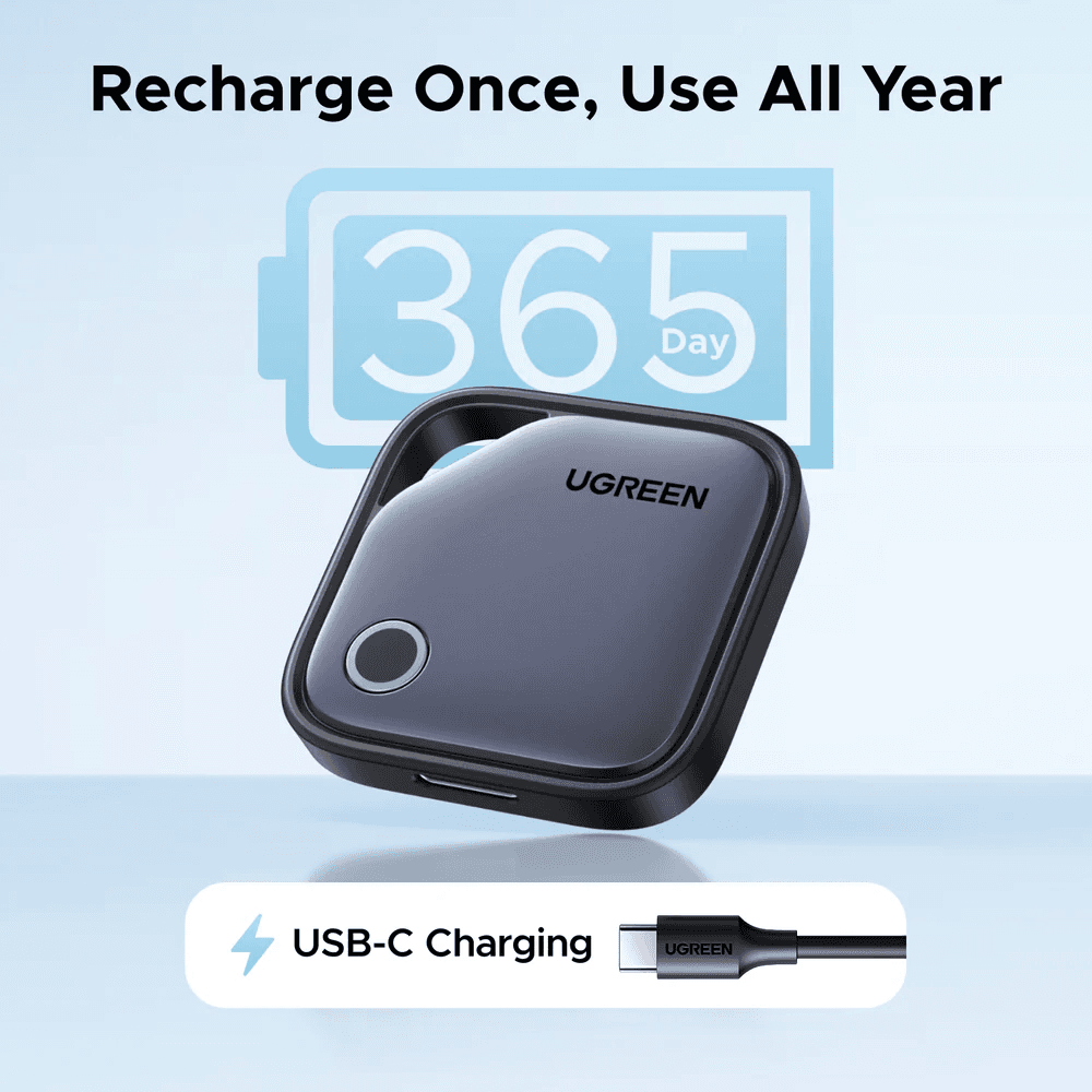 Ugreen Finder Pro 4-Pack of Smart Tag Bluetooth Item Finder USB C Rechargeable Battery for Apple Find My and Google Hub – image 8 of 8