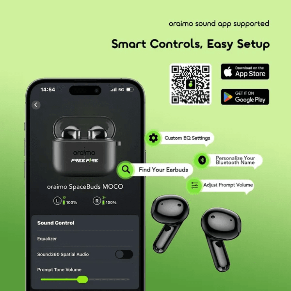 oraimo SpaceBuds MOCO 50 heures d'autonomie avec traduction IA SpaceBuds MOCO – image 8 sur 8